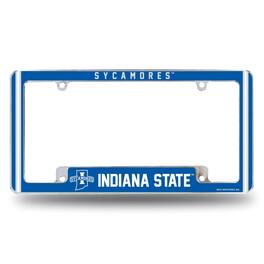 Rico Industries - Indiana State Sycamores Chrome Metal License Plate Frame with Full Frame Team Color Graphics - Multi