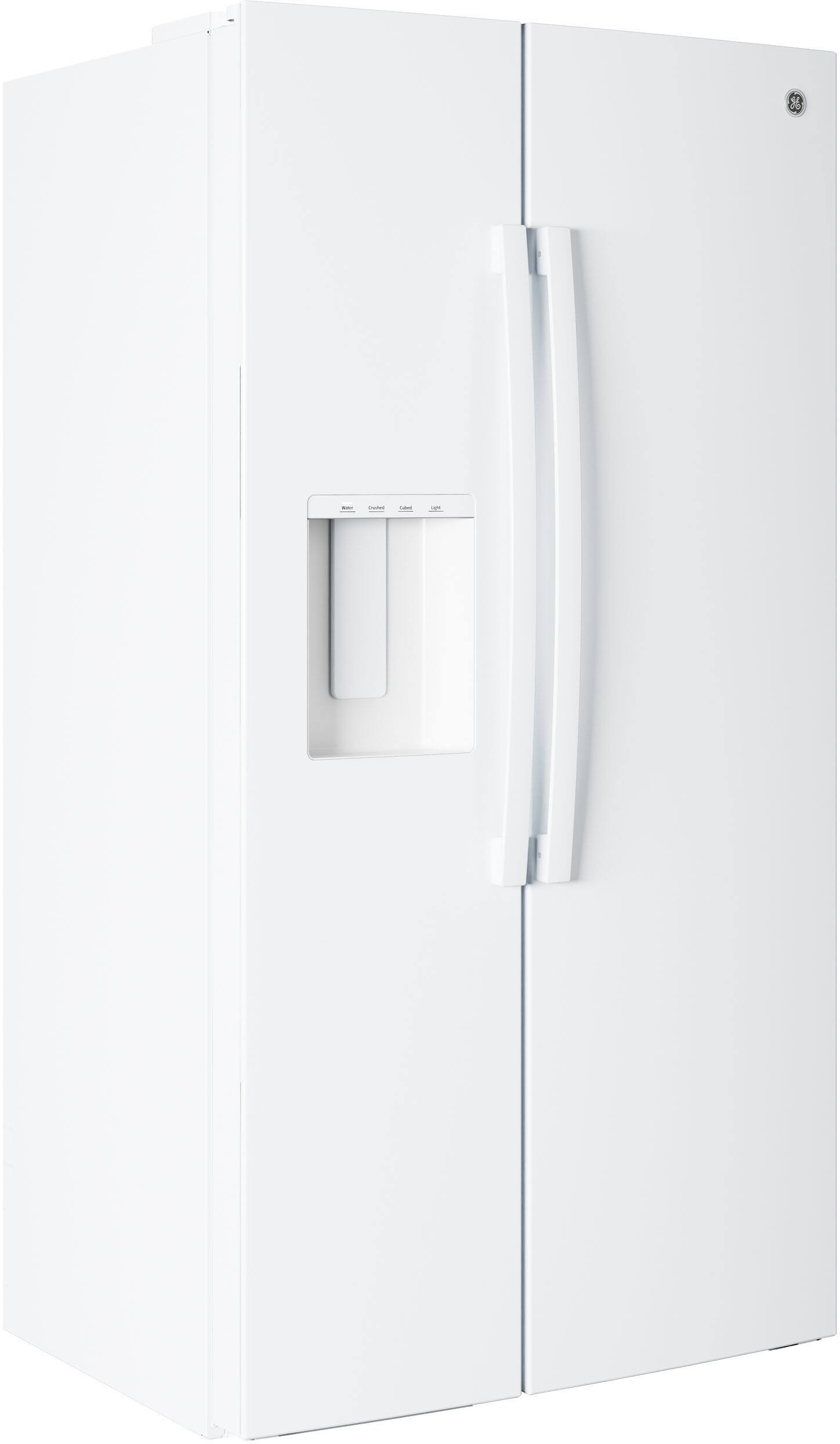 Alt View 34. GE - 36 in. Wide 23.6 Cu. Ft. Freestanding Counter-Depth Side-By-Side Refrigerator ith Extra Tall Water and Ice Dispenser - White.