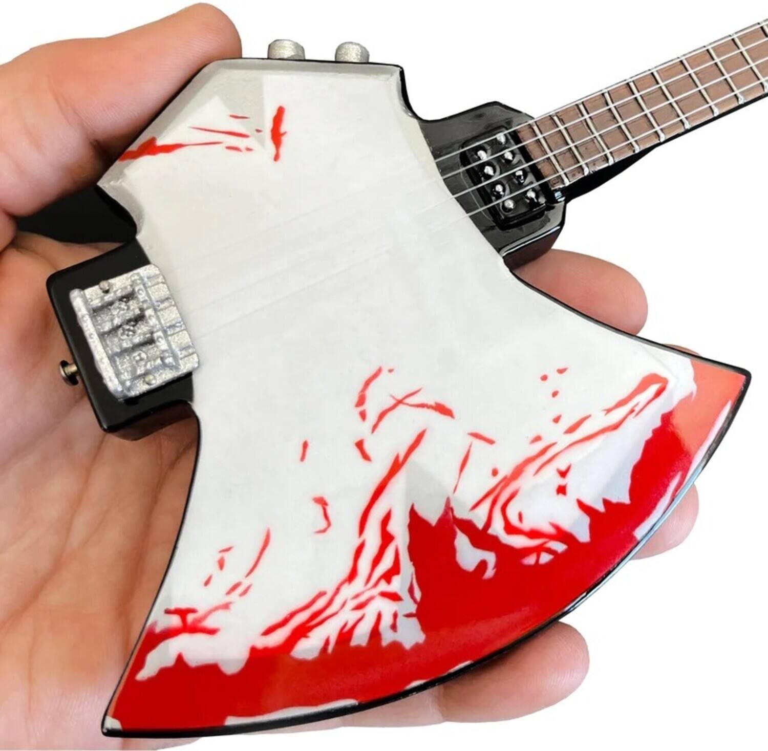 Alt View 4. Axe Heaven - Gene Simmons - Axe Heaven Signature Blood Axe Mini Bass Guitar Replica Collectible GS-332   - Collectibles - Multicolor.