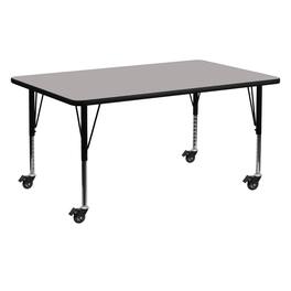 Emma + Oliver - Mobile 24x60 Rectangle HP Laminate Preschool Activity Table - Gray
