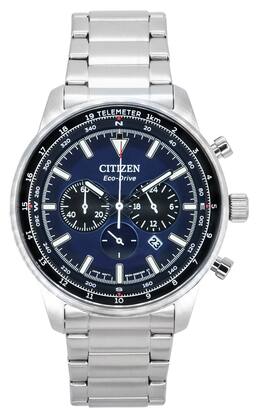 Citizen - Eco-Drive Chronograph Stainless Steel Dial CA4500-91L 100M Men's Watch - Blue