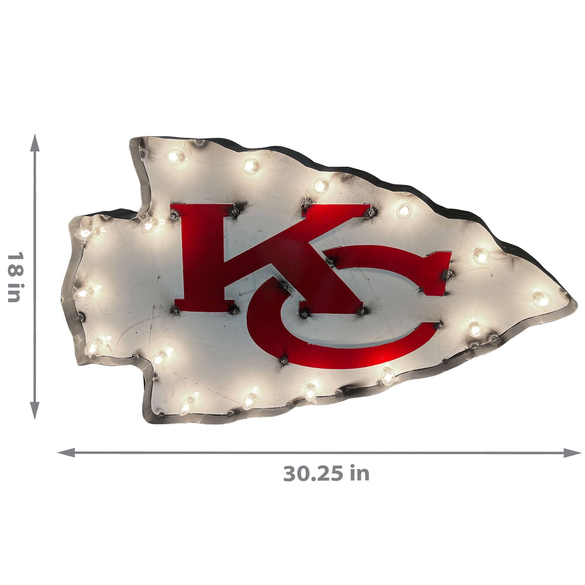 Alt View 1. Imperial - Kansas City Chiefs 18" x 30.25" Lighted Logo Recycled Metal Sign - Multicolor.