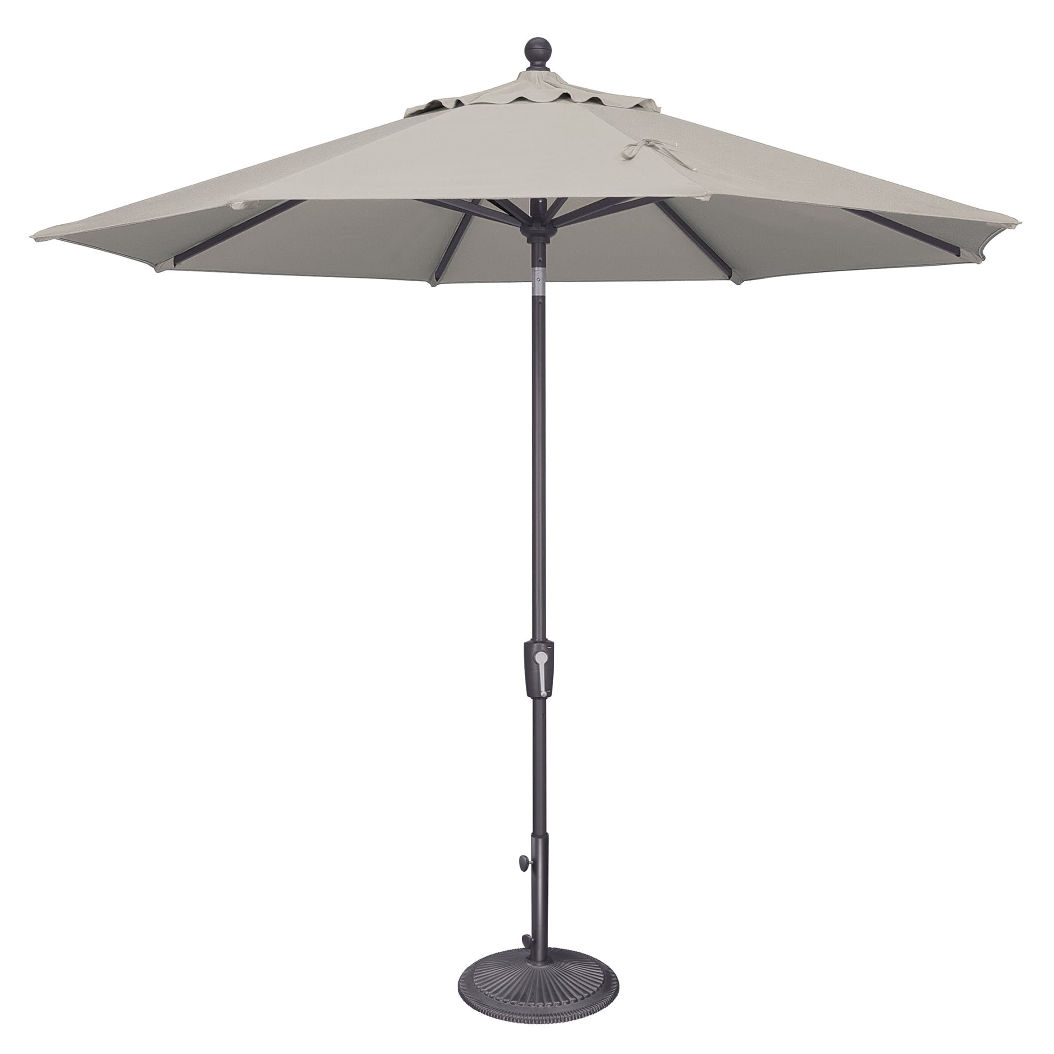 Mondawe - 9' Octagon Patio Umbrella Push Button Tilt Anthracite Frame - Silver