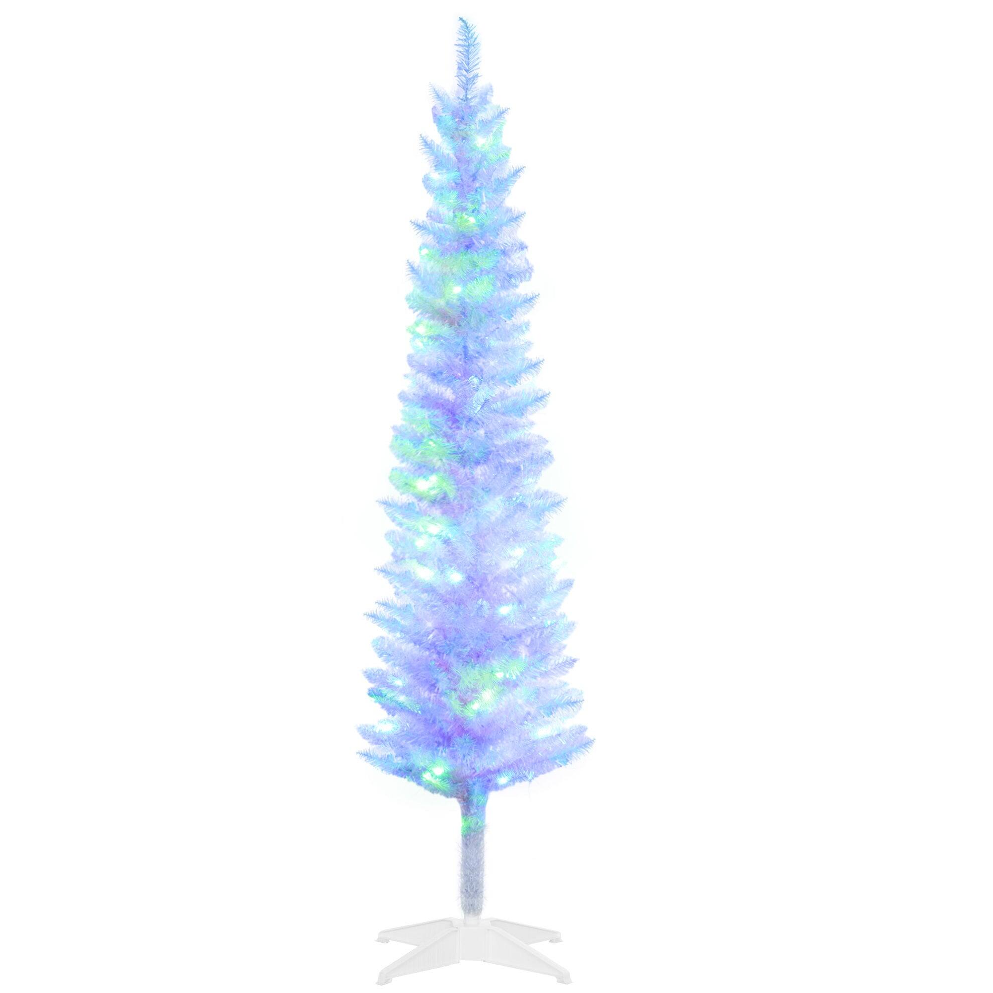 Alt View 5. Hivvago - 5ft Tall Pencil Prelit Artificial Christmas Tree Holiday DÃ©cor with 250 Colorful Surface Branches - White.