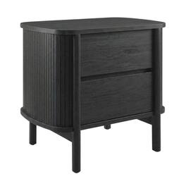 FurniFact - Wooden Nightstand Finish with Sleek Design and Easy-To-Access Drawer - Black