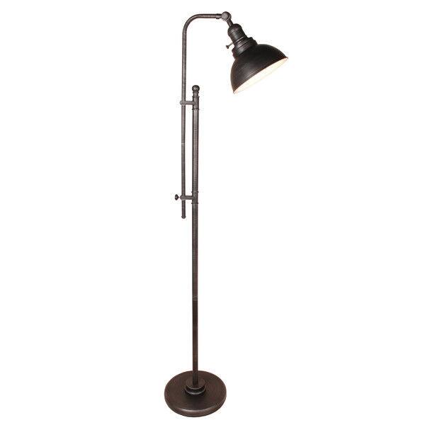 Angle. Hivvago - 65-inch Tall Floor Lamp Task Light in Distressed Metal Finish - Aged Dark Zinc.