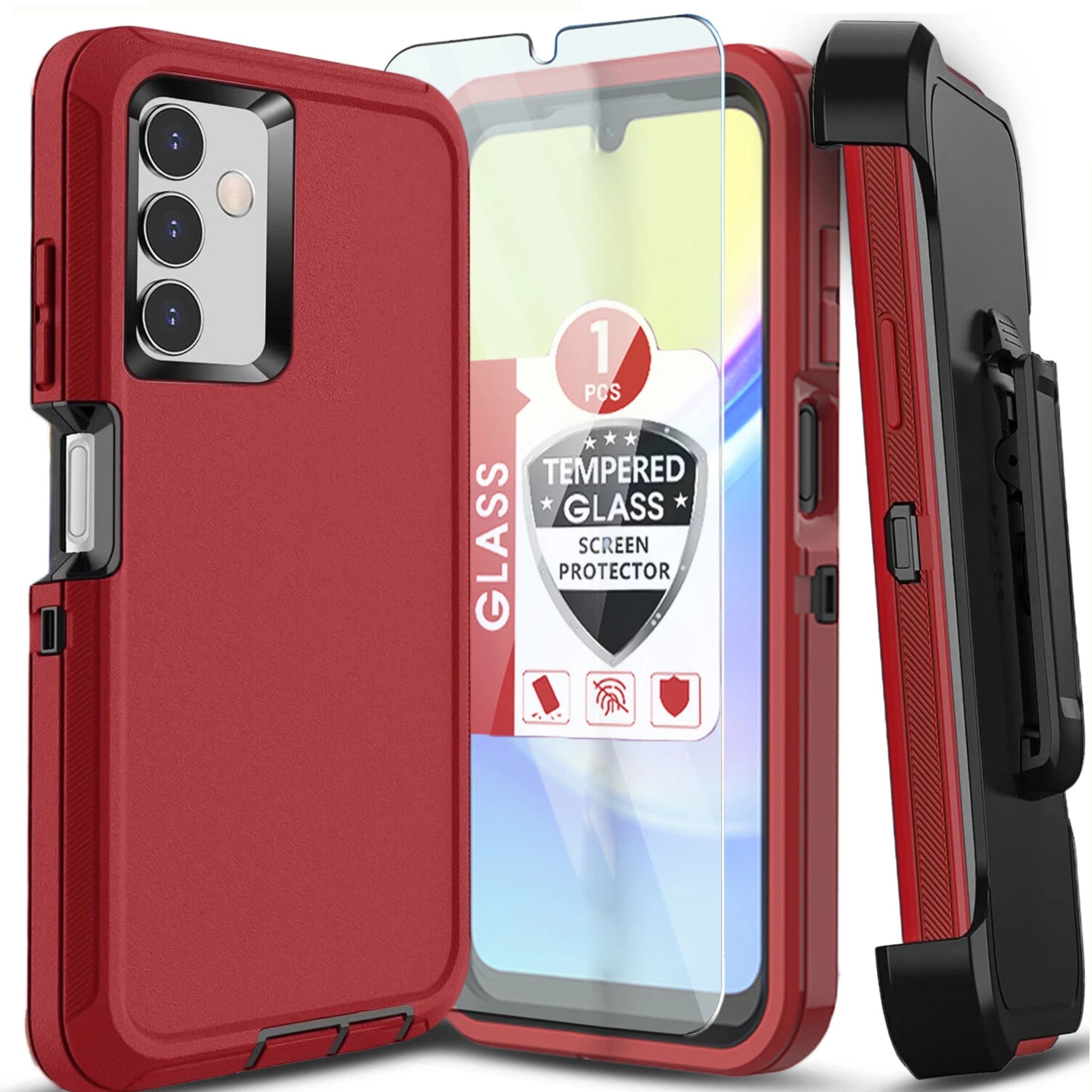 Kitcheniva - Samsung Galaxy A03S 5G Armor Case Shockproof Cover And Screen Protector - Red price history on PriceWatchPro
