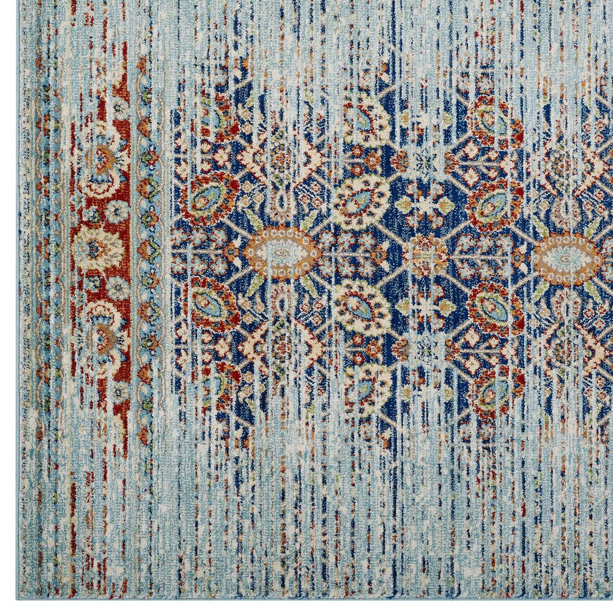 Modway Naria Distressed Vintage Medallion Area Rug Multicolored - Best Buy