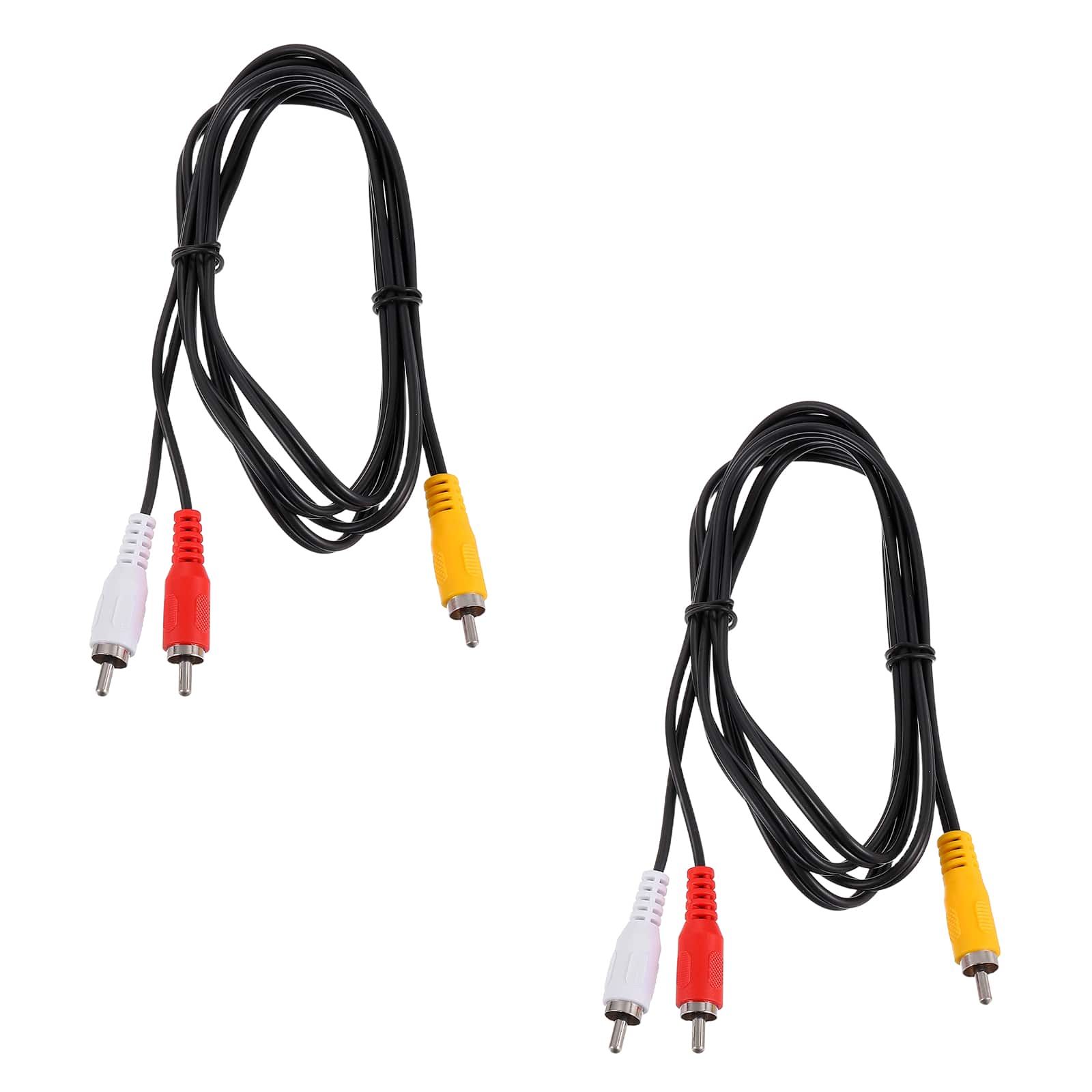 Unique Bargains - 2pcs RCA Splitter Cable, 1 RCA Male to 2 RCA Male, AV Audio Video for Subwoofer Amplifier - Black