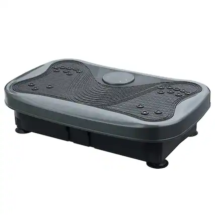 Front. Akoasm - Vibration Plate Exercise Machine Fitness Platform with Handle,120 Speed Levels for Home Gym Exercise - Grey.