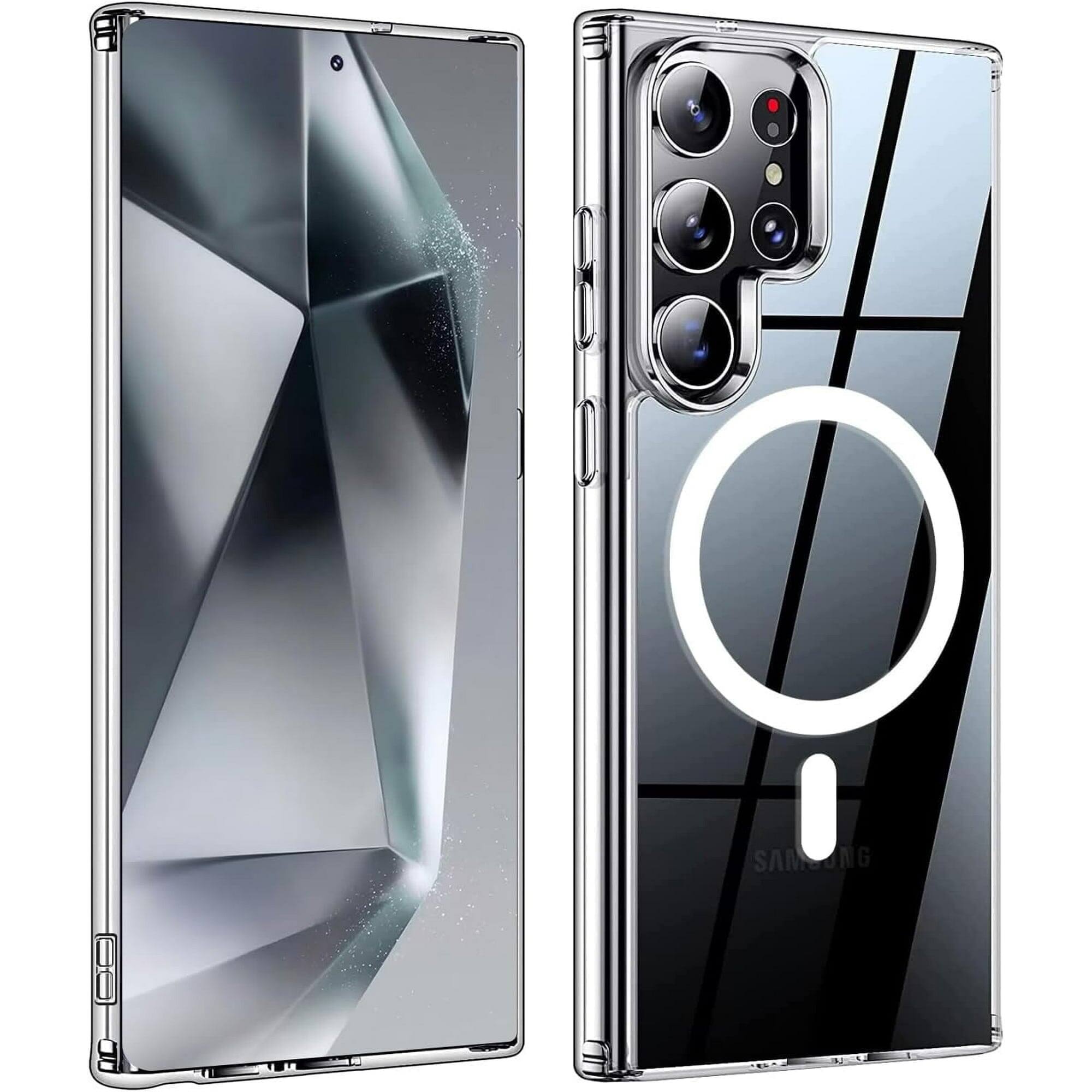 Entronix - Magnetic Case for Samsung Galaxy S25 Ultra - Slim Hard Back Protection - Clear