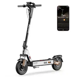 NAVEE - G5 Electric Scooter, 28 mi Max Range, 20 MPH Max Speed, Front Fork & Rear Arm Suspension, 10" Tires - Gray