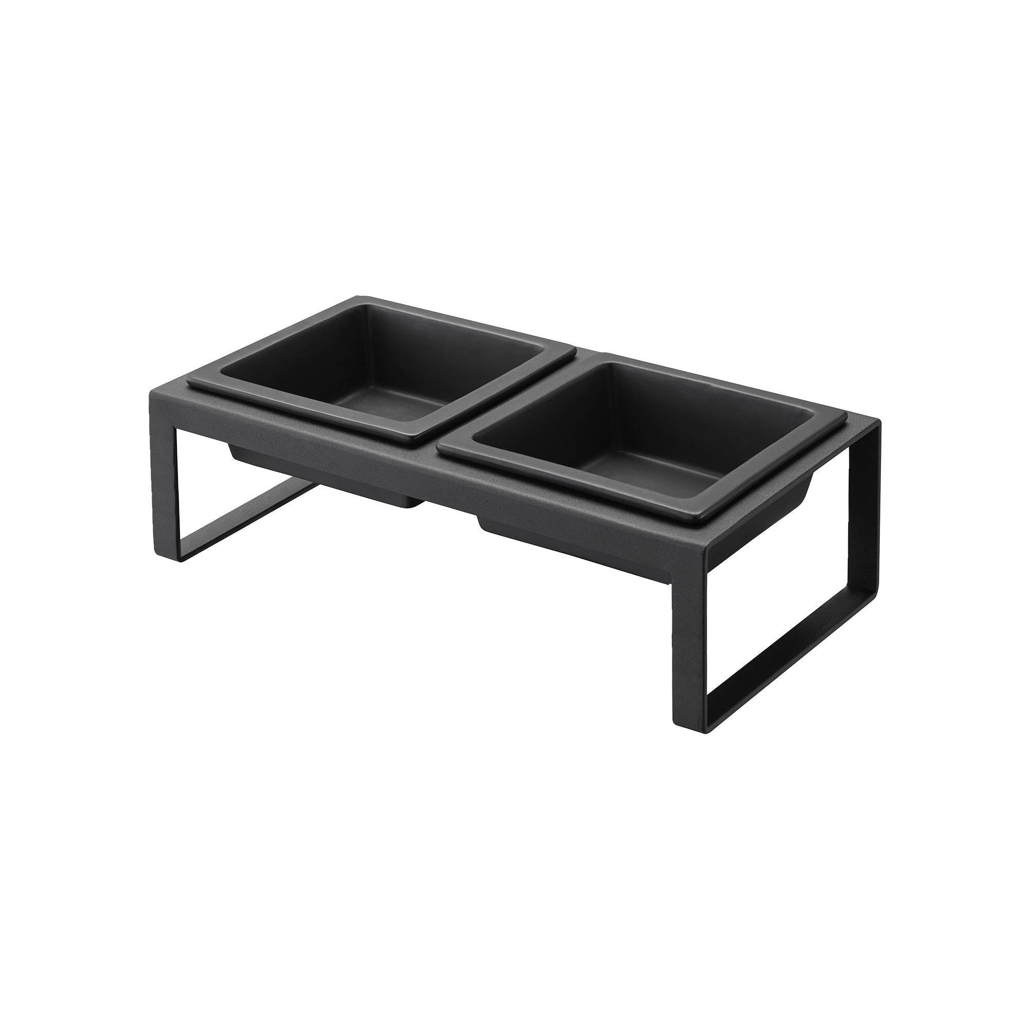 Alt View 4. Yamazaki Home - Pet Food Bowl - Tall - Steel + Ceramic - White.