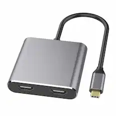Front. Sanoxy - USB C Dock Station Hub to 2 Port Hdmi Adapter Cable - Gray.