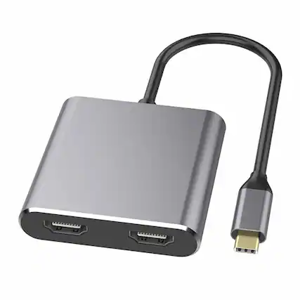 Front. Sanoxy - USB C Dock Station Hub to 2 Port Hdmi Adapter Cable - Gray.