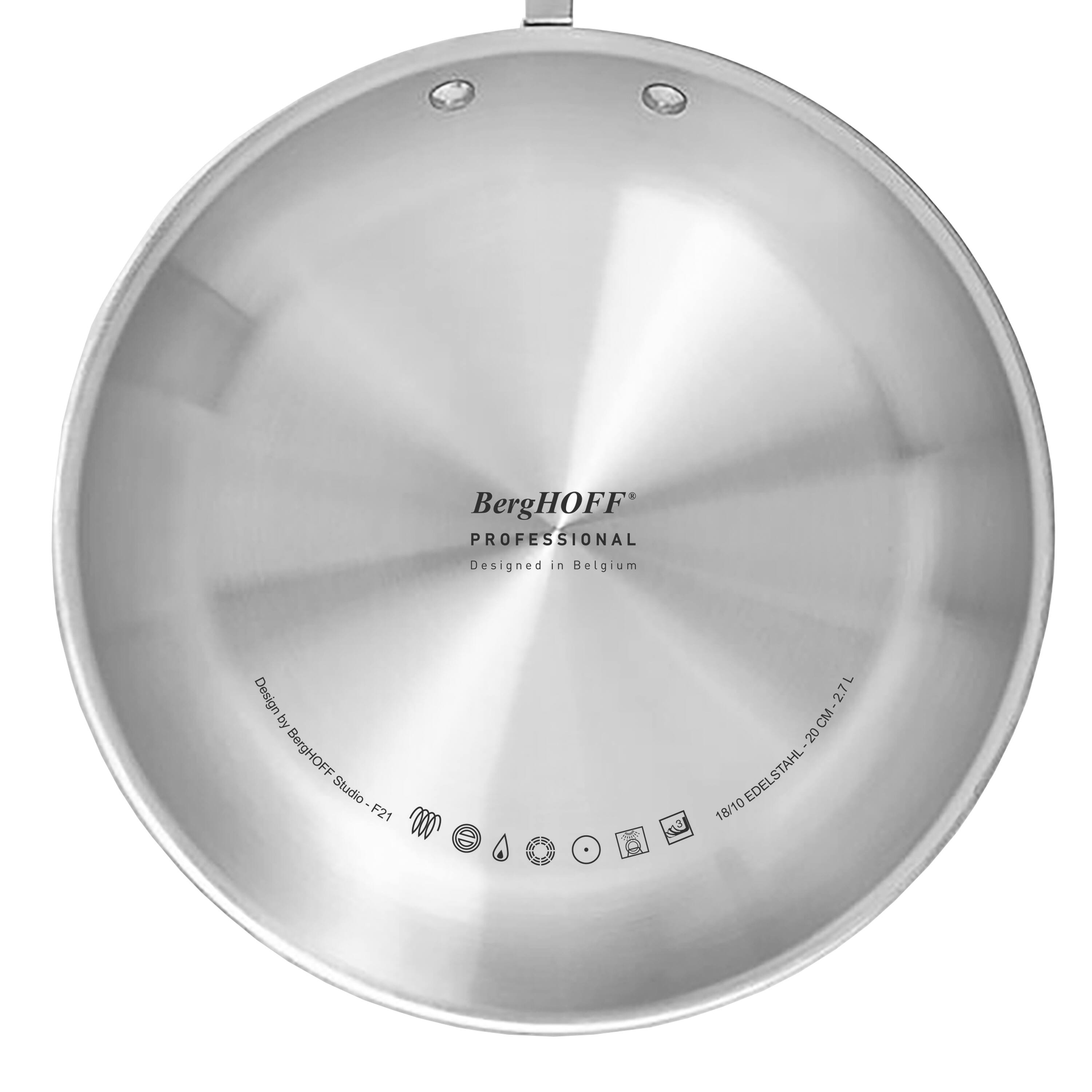 BergHOFF - Professional Tri-Ply 18/10 Stainless Steel 8'' Fry Pan - Silver