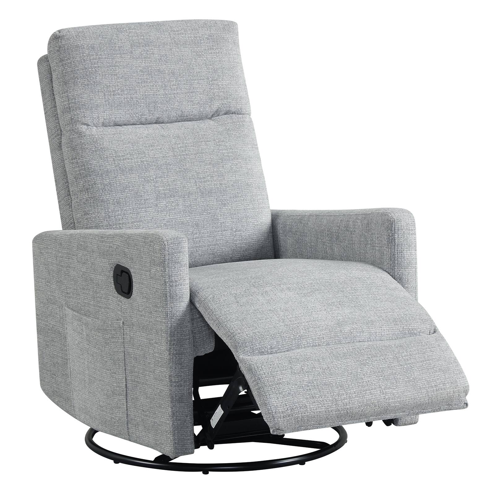 Costway - 360° Swivel Rocking Chair with Cushioned Back, Seat & Footrest for Living Room - Gray price history on PriceWatchPro