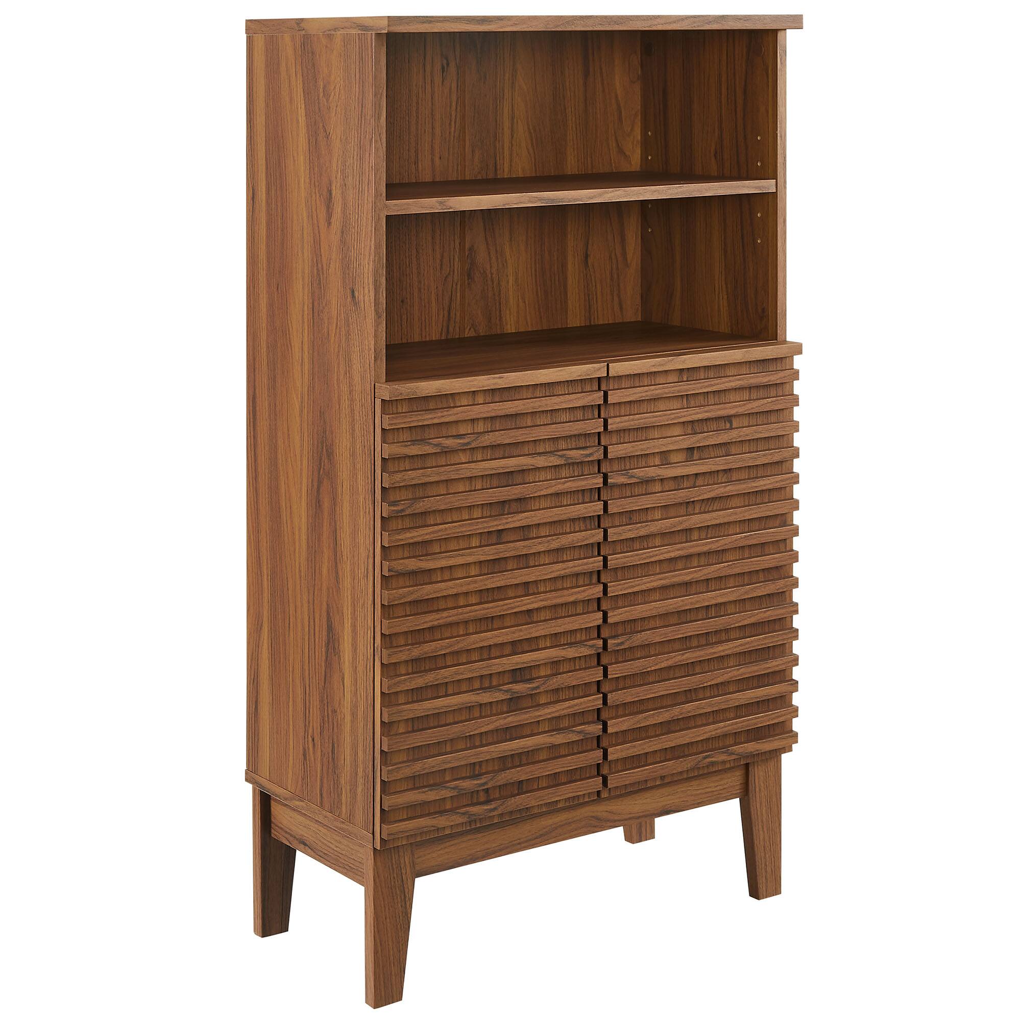 Angle. Modway - Render Freestanding Bathroom Storage Cabinet by Modway - Walnut.