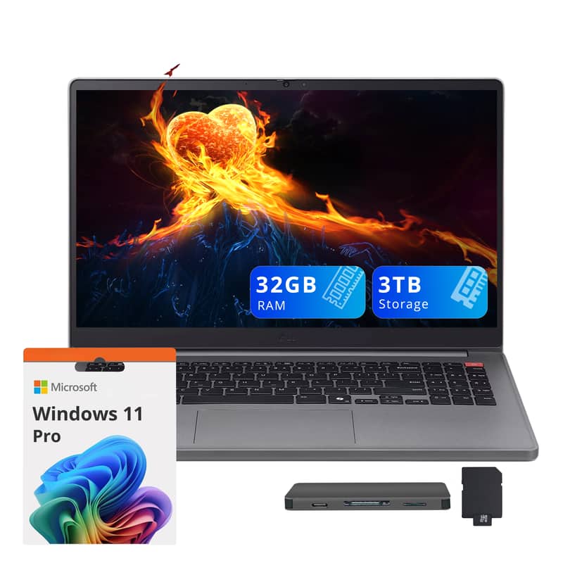 Photos - Software LG  Gram Book 15.6" FHD Laptop,Intel Core i5-1334U,32GB RAM,2TB SSD+1TB Dock Set,Iris Xe Graphics,Win 11 Pro - Silver 19517 