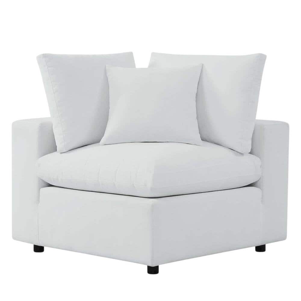 Outdoor Escape - Outdoor Patio Corner Chair With Cushioned Seating And Sturdy Frame - White