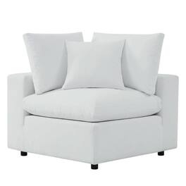 Outdoor Escape - Outdoor Patio Corner Chair With Cushioned Seating And Sturdy Frame - White