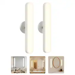 Earthley Blooms - Set Of 2 Wireless Vanity Makeup Lights For Mirror Rechargeable Led Stick On Light Bar Bathroom With Temp - Default
