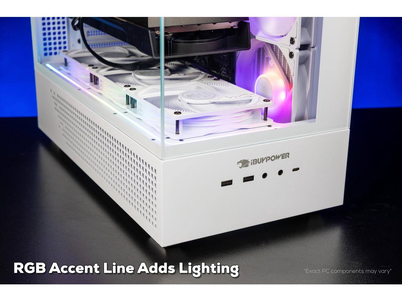 iBUYPOWER RGB Accent Line Adds Lighting  
*Exact PC components may vary*