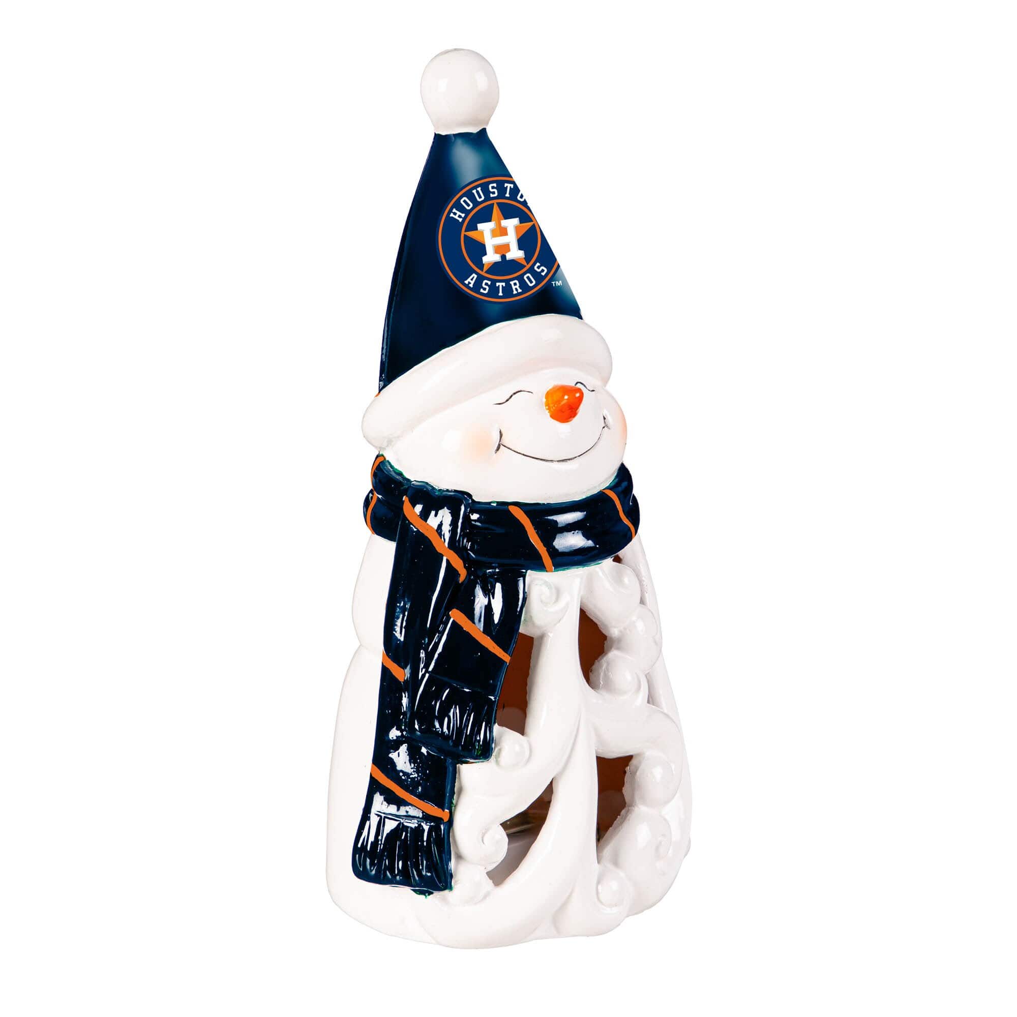 Evergreen Enterprises - Houston Astros LED 8" Snowman Lit Garden Statue - Blue
