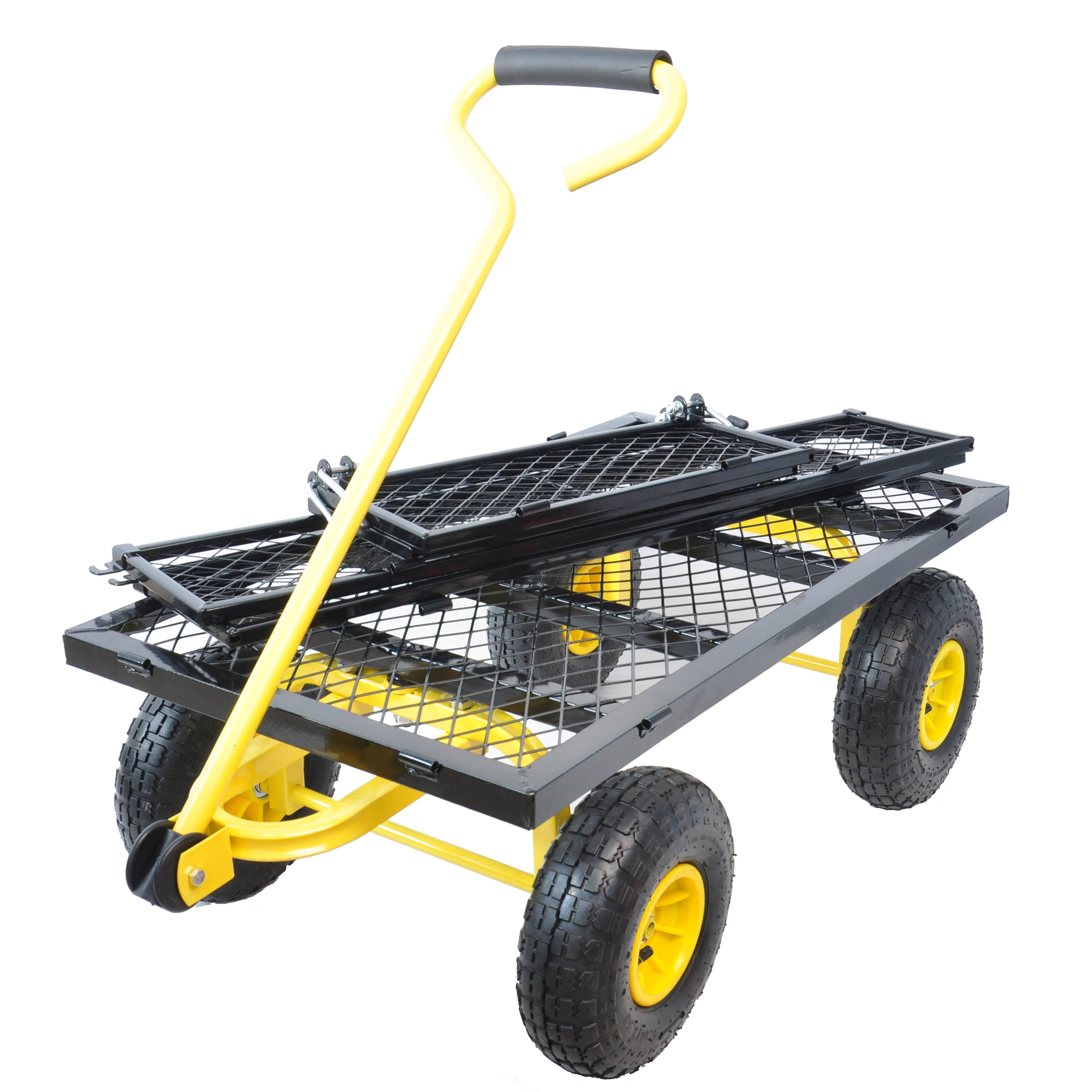 Alt View 1. COWLOWN - Black Garden Wagon Cart Heavy Duty for Firewood Transport - Black.
