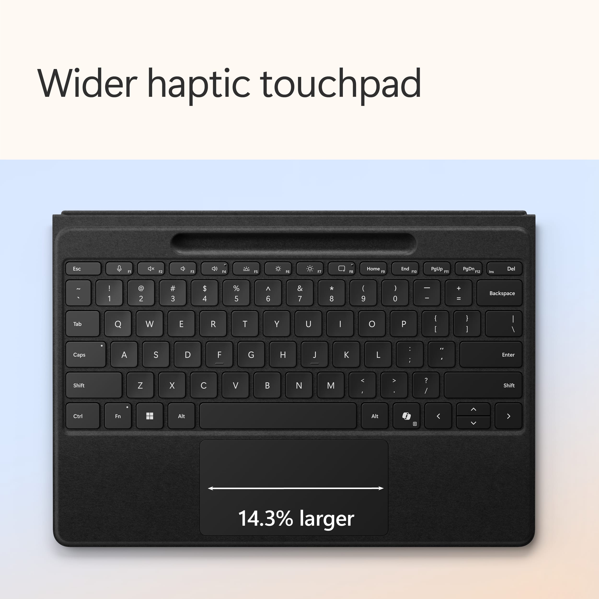 Wider haptic touchpad.