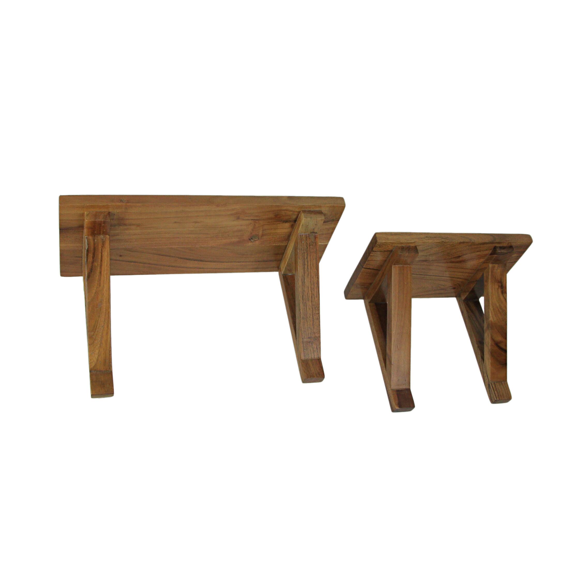 Alt View 1. PD Home & Garden - Set of 2 Acacia Wood Wall Shelves With Mounting Hardware - Brown.