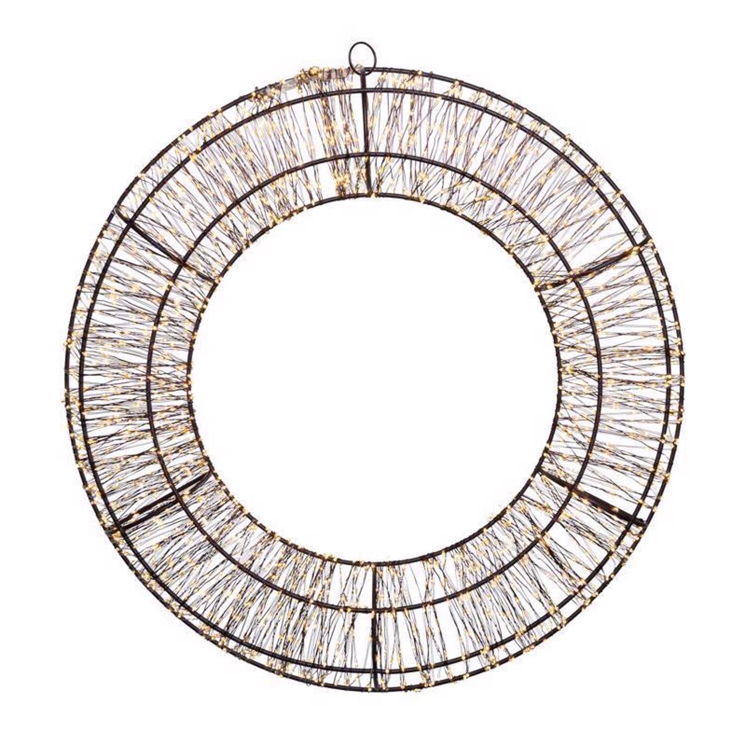 Front. Celebrations - Celebrations LED Warm White Wreath 22 in. Hanging Decor - Warm White.