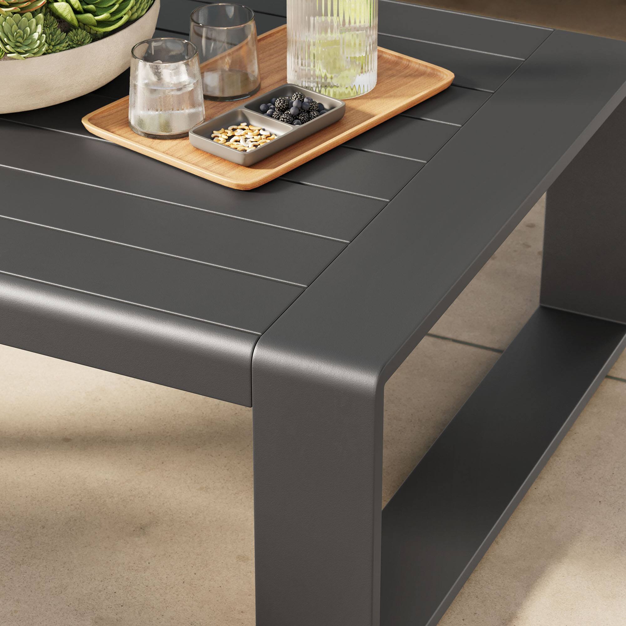 Alt View 1. Modway - Lirienne Outdoor Patio Aluminum Coffee Table by Modway - Gray.