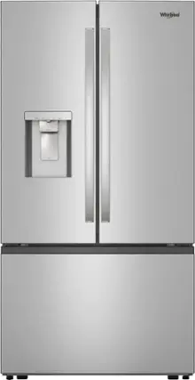 Front. Whirlpool - 36-Inch French Door Refrigerator with In-Door Water and Ice Maker - 30 cu. ft. - Fingerprint Resistant Stainless Finish.