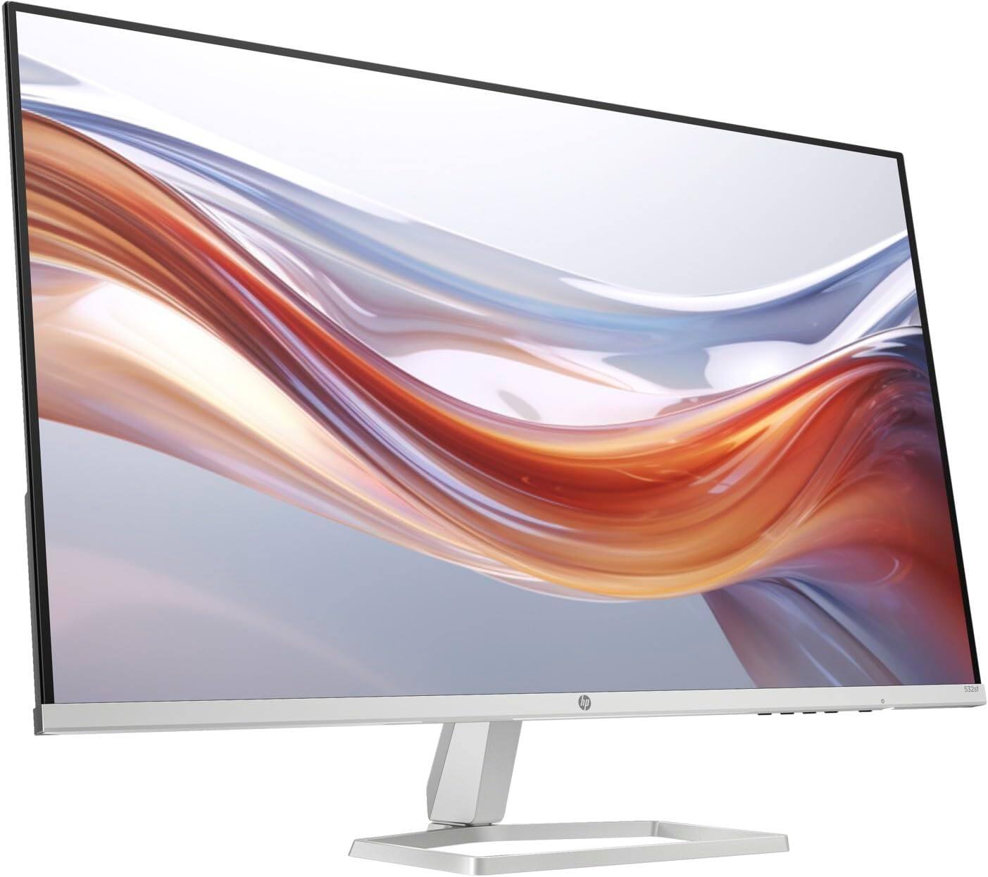 Angle. HP - Series 5 24" 300 nits IPS FHD Monitor, Adjustable Tilt, Flicker Free, Anti-Glare, Low-Blue Light Filter w/USB Hub - White/Silver.