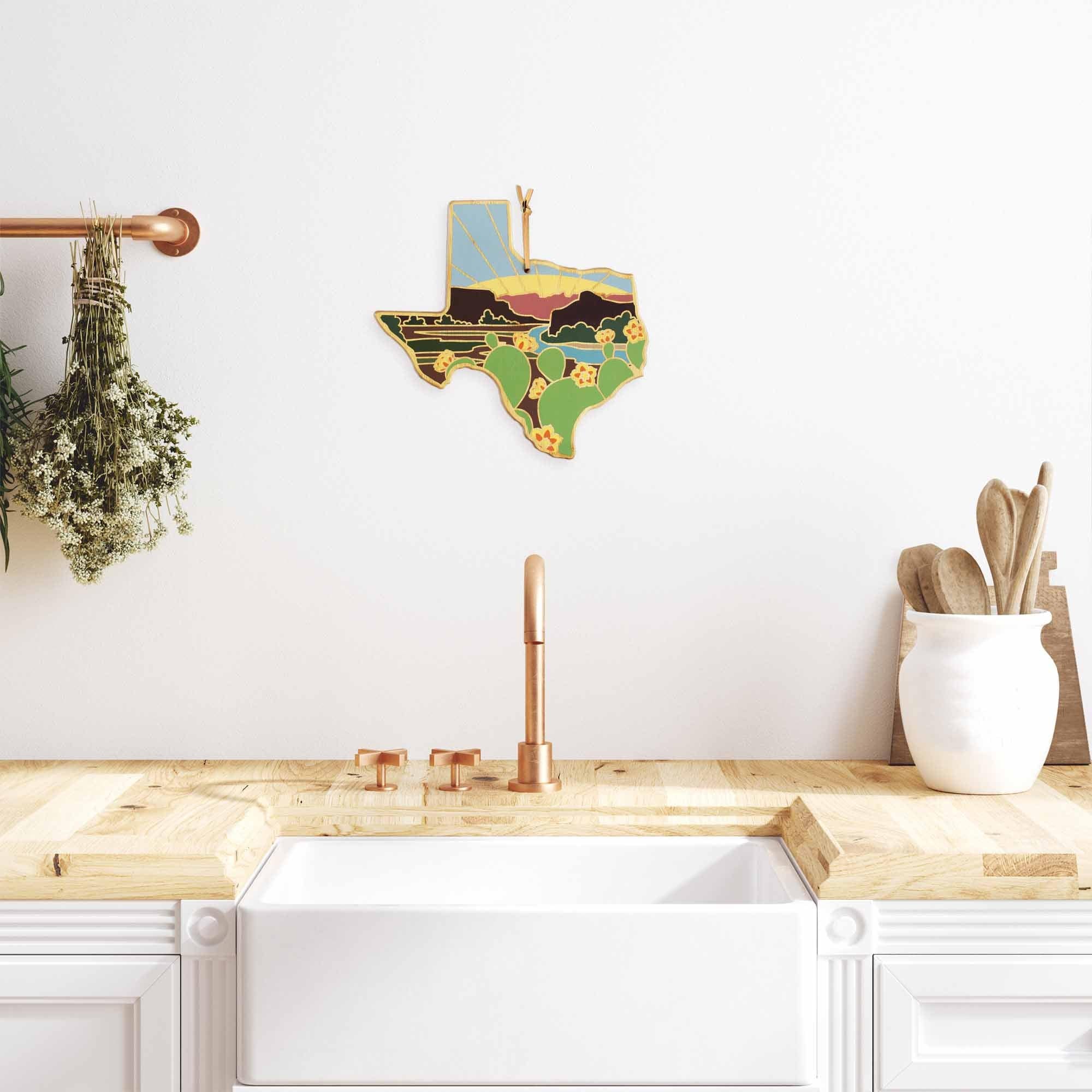 Alt View 1. Totally Bamboo - Texas Cutting Board with Artwork by Summer Stokes.