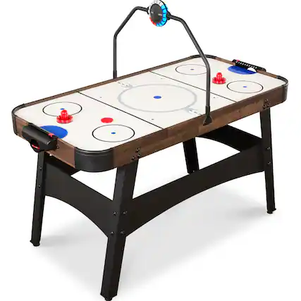 Front. Best Choice Products - Best Choice Products 54in Air Hockey Game Table w/ LED Lights, Scoreboard, Powerful Motor - Walnut - Walnut.
