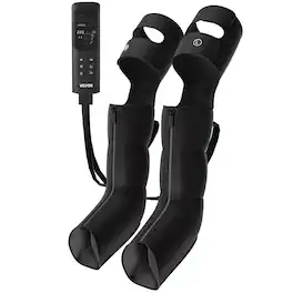 VEVOR - Leg Compression Massager 9 Intensities Air Compression Leg Massager, For Daily Relaxation, 6 Massage Modes - Black