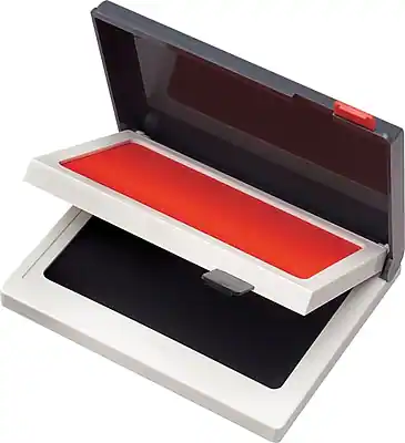 Front. Cosco - Cosco Felt Stamp Pads, 1 1/4" x 6 1/4", Black and Red Ink (090468) - Black/Red.
