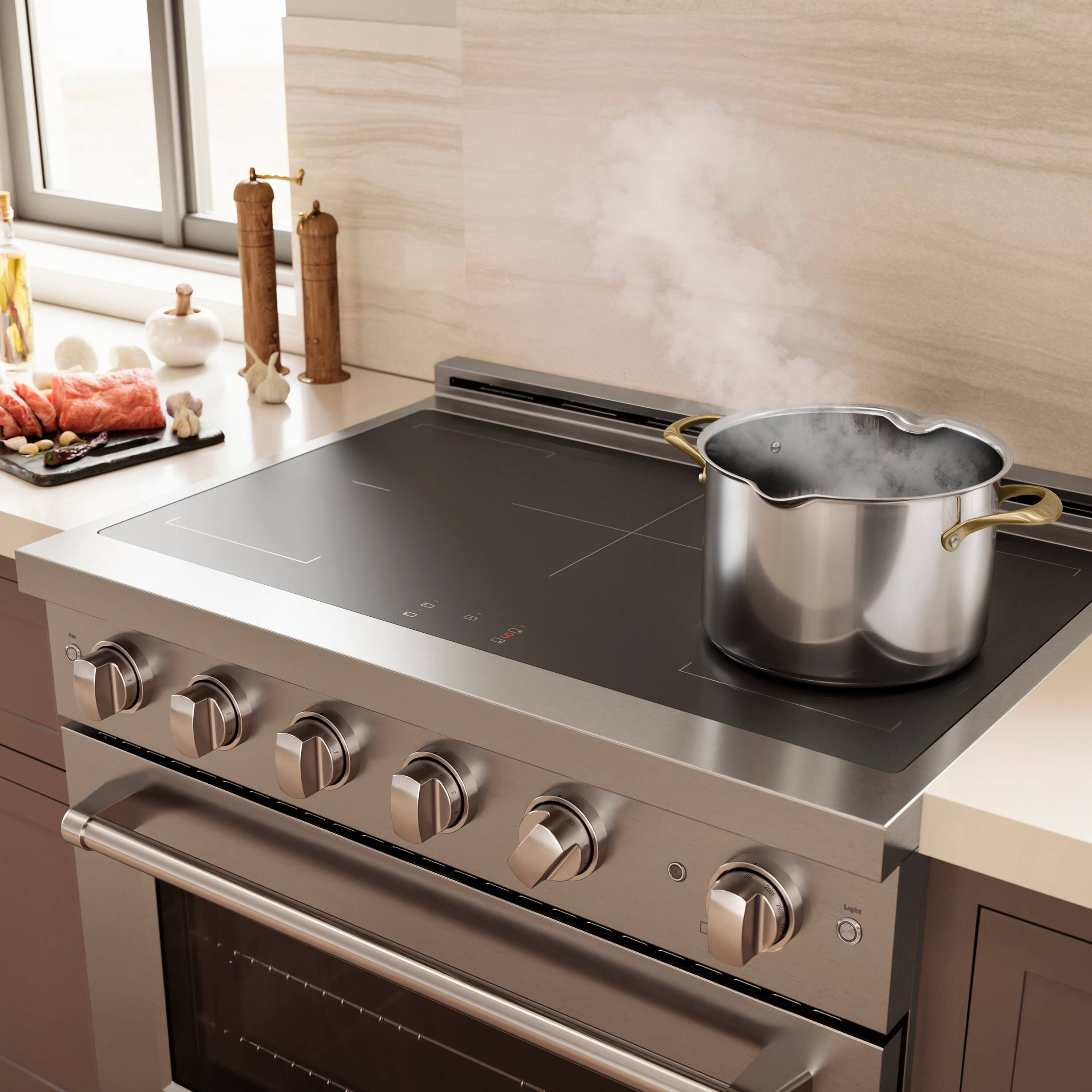 Alt View 5. ZLINE - 36 in. 5.2 cu. ft. Paramount Freestanding Induction Range with 5 Burners and Electric Oven in Stainless Steel - Stainless Steel.