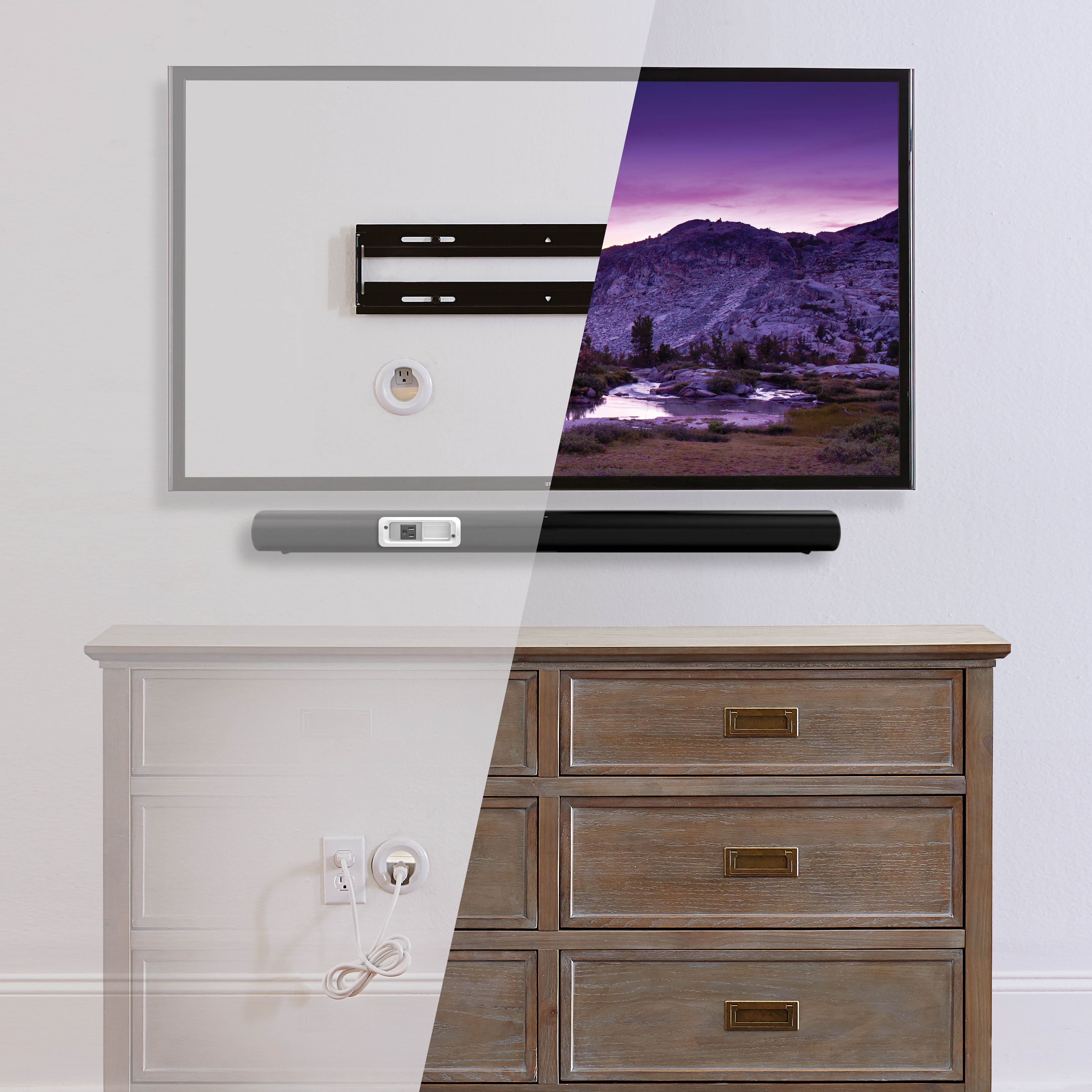 Alt View 19. Sanus - In-Wall Cable Concealer TV and Soundbar Power Kit for Mounted TVs and Soundbars - White.