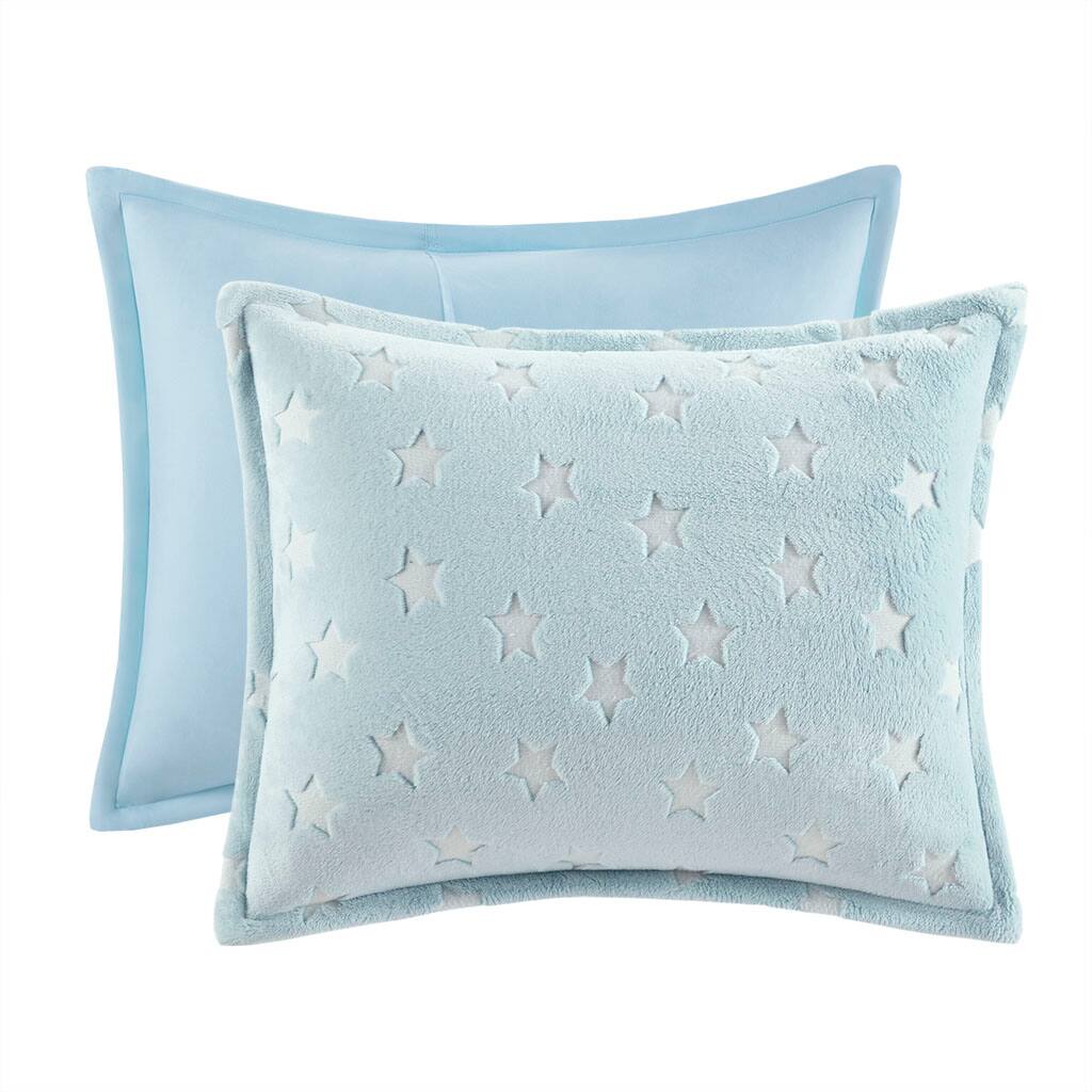 Alt View 2. Gracie Mills - Gracie Mills Euralia Starry Night Glow-in-the-Dark Plush Comforter Set - Aqua.