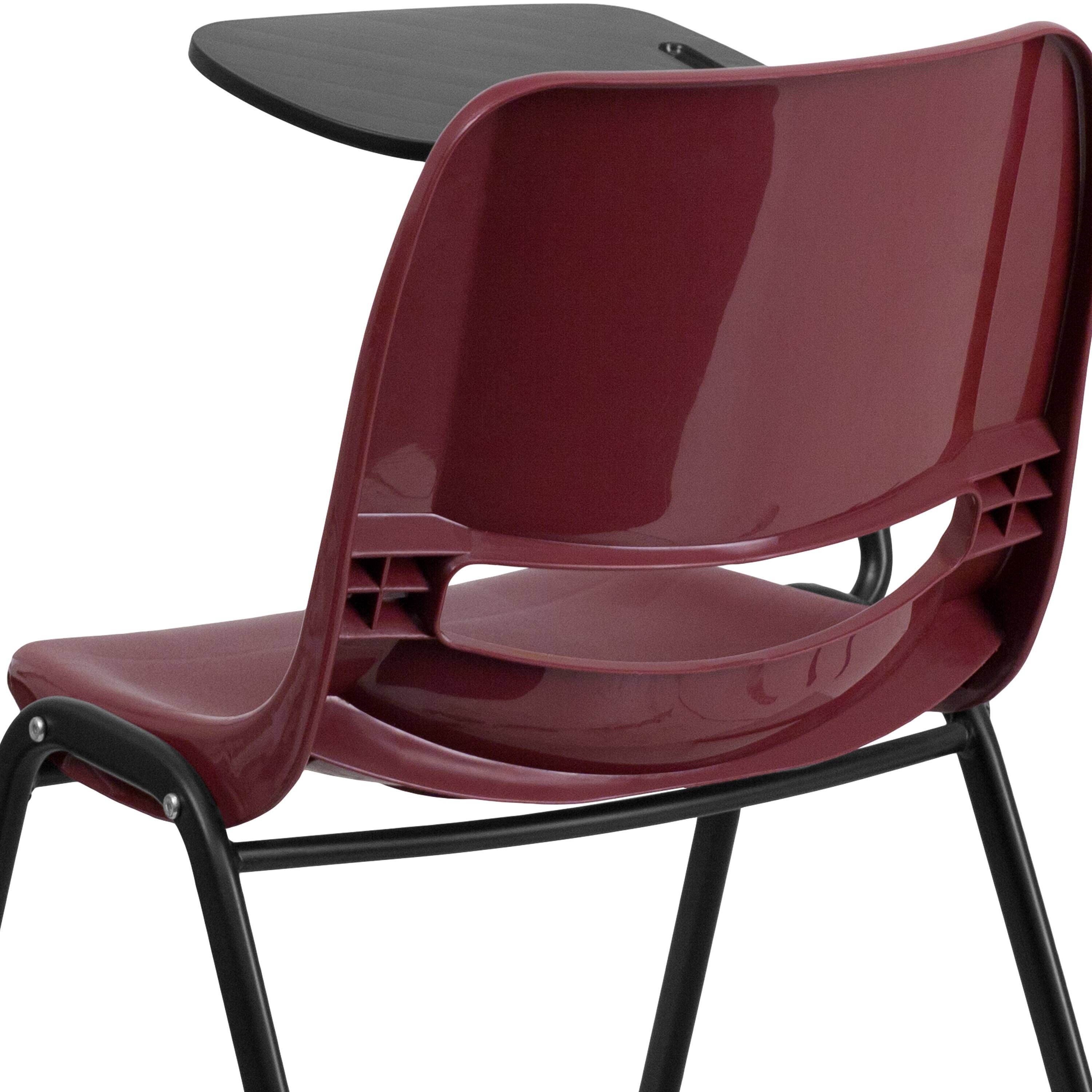 Alt View 9. Emma + Oliver - Ergonomic Shell Chair with Right Handed Flip-Up Tablet - Tablet Arm Desk - Burgundy.