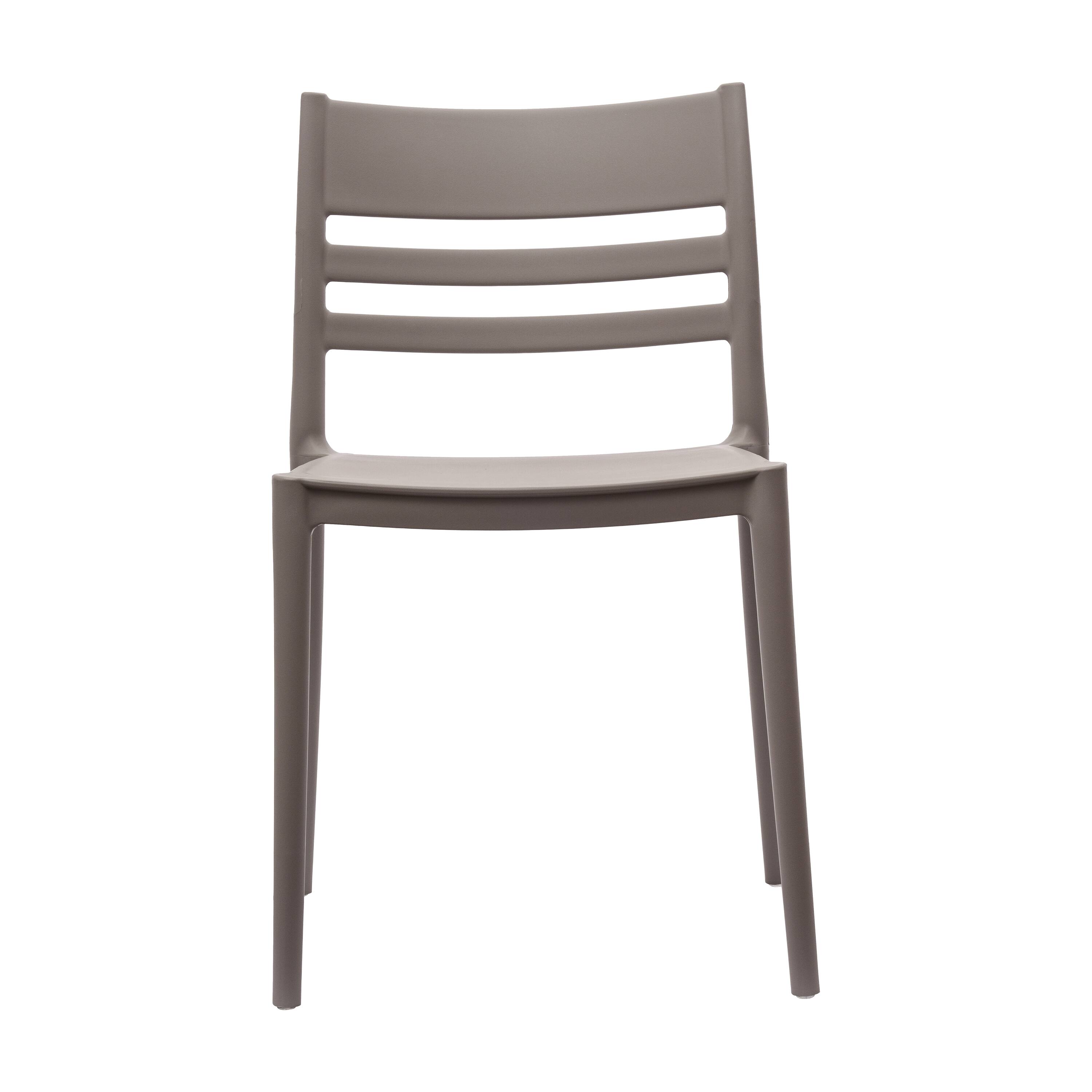 Angle. Flash Furniture - Bridgeport Indoor-Outdoor Stacking Patio Chair with Slatted Backrest, Commercial All-Weather Resin Chair in Gray - Gray.