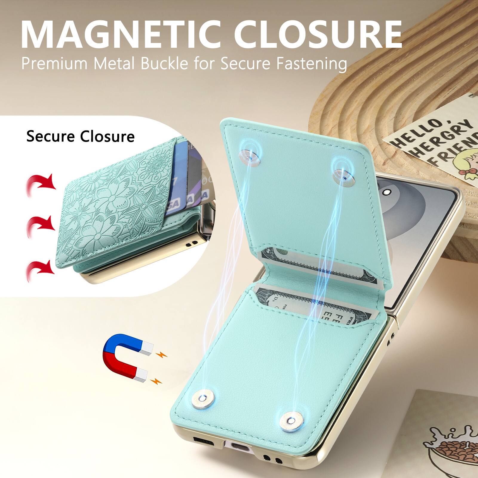 MAGNETIC CLOSURE  
Premium Metal Buckle for Secure Fastening  
Secure Closure  

HELLO, HERGRY XXIII  
A A SA  
C  
D C  
Will  
E  
KM