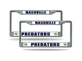 Rico Industries - Nashville Predators NHL Chrome Metal License Plate Frame - Set of 2 Frames - Multi
