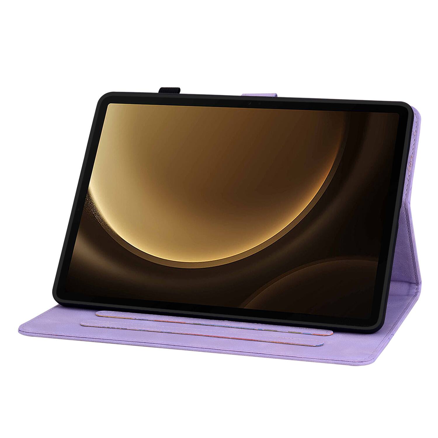 Alt View 1. Dteck - Case for Samsung Galaxy Tab S9+/S9 Plus 12.4" 2023 (SM-X810),Embossed Pattern PU Leather Flip Card Holder Stand Cover - Purple.