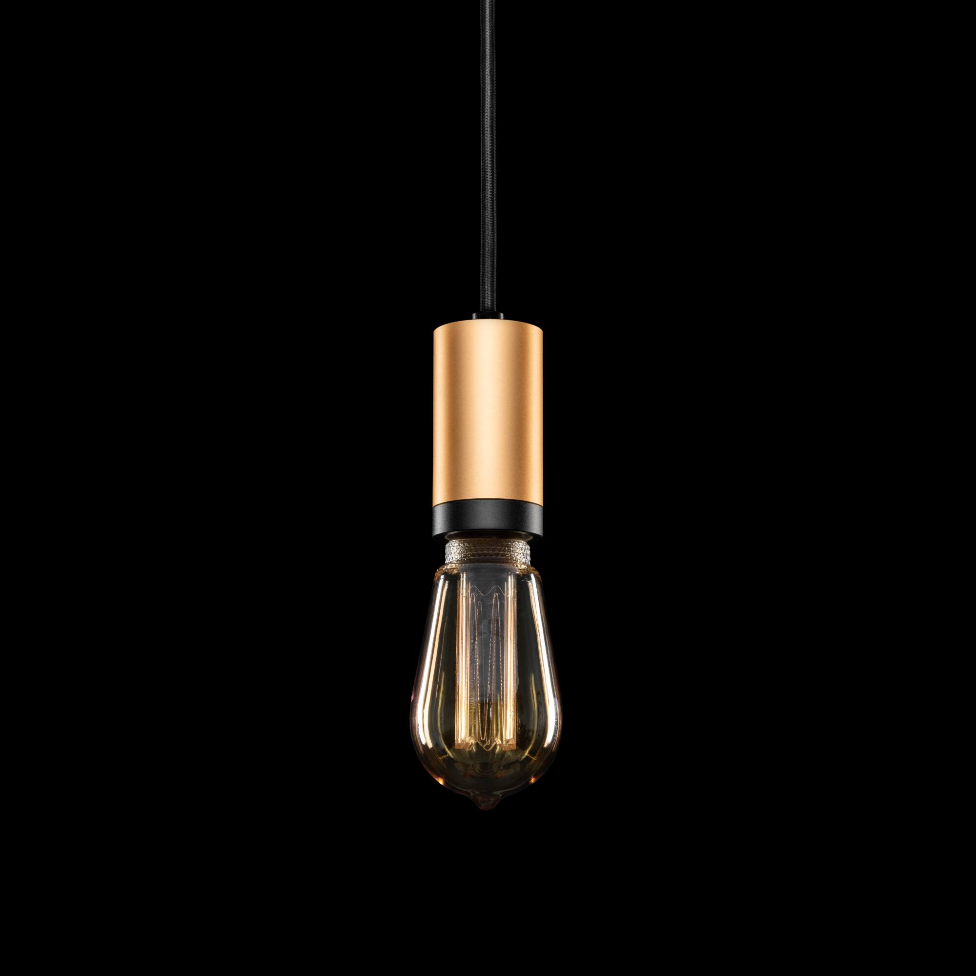 Alt View 3. Next Glow - DIY Vintage Pendant Light Cord Kit with Switch & Plug (Up to 10ft) - Brass, Black.