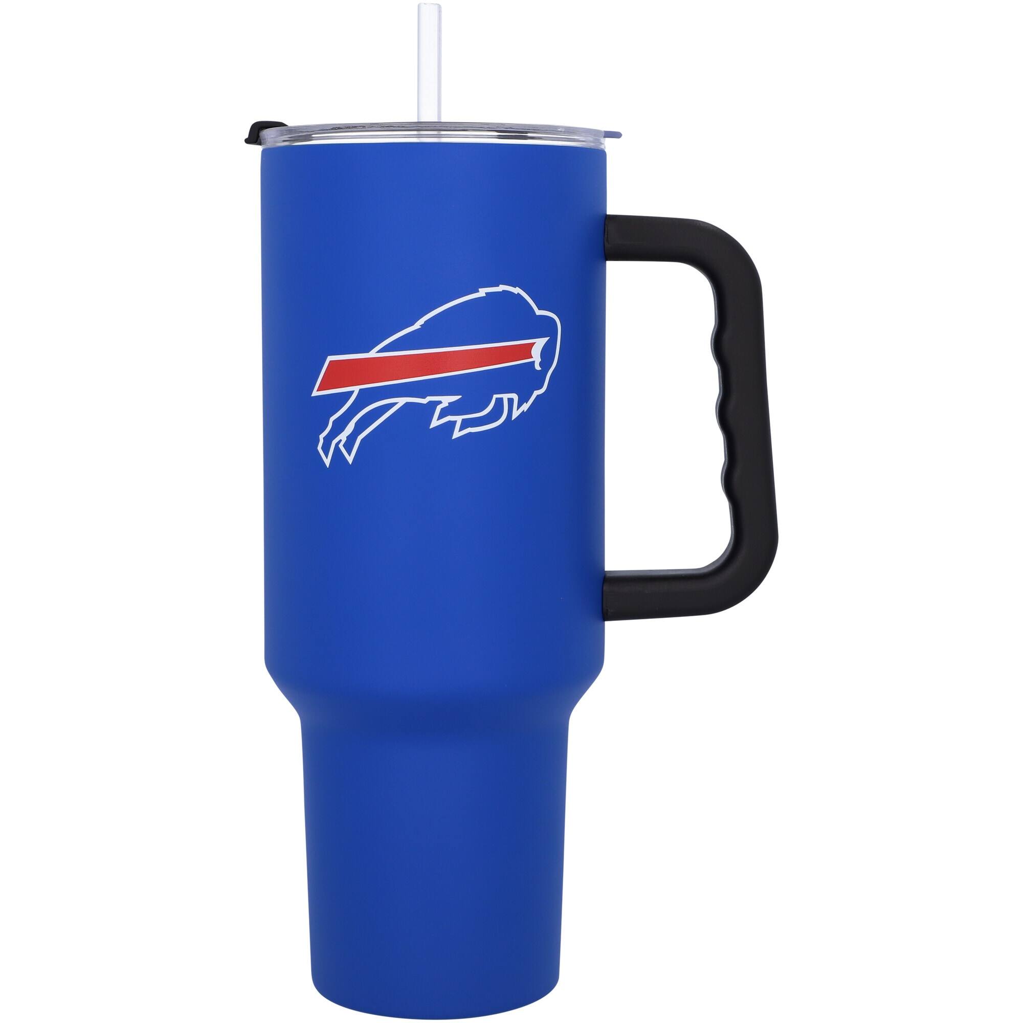 Front. Logo Brands - Buffalo Bills 40oz. Travel Tumbler with Handle - Multicolor.