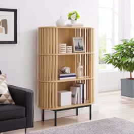 Fortitude Three Tier Display Cabinet by Modway - Oak